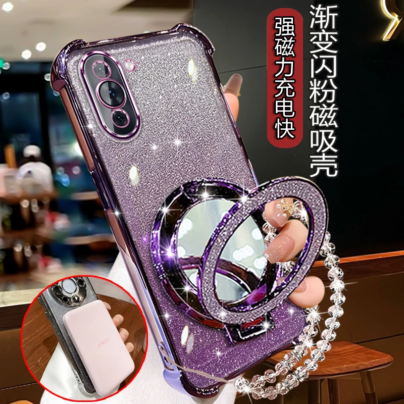 华为nova10手机壳女潮款NCO-AL00 四角防摔Nova10pro软壳镜子支架