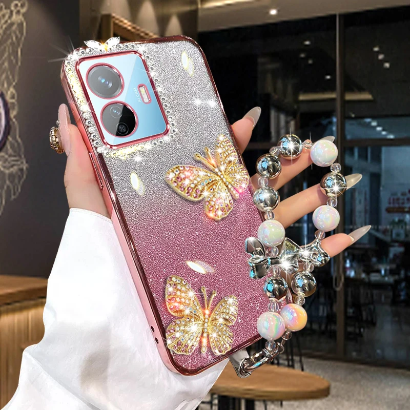 vivoy77e新款手机壳网红高级VIVO Y77et1版镶钻潮蝴蝶V2166BA软壳