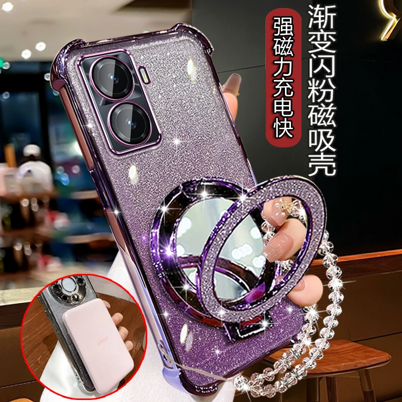 vivoy77手机壳女网红高级VivoY77全包镜头V2219A四角防摔闪粉软壳