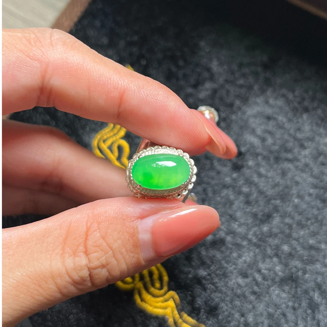 羿飞甄选缅甸天然翡翠果绿界面尺寸12.5。7.8。4.6