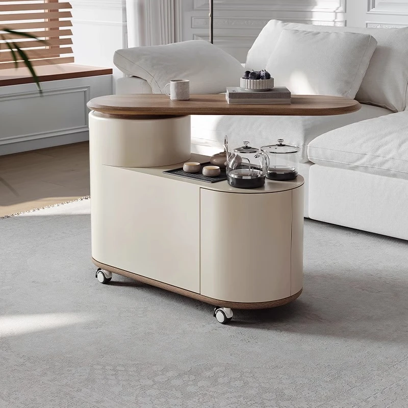 移动茶台现代简约泡茶桌旋转轻奢沙发茶边柜新款客厅阳台小型茶车