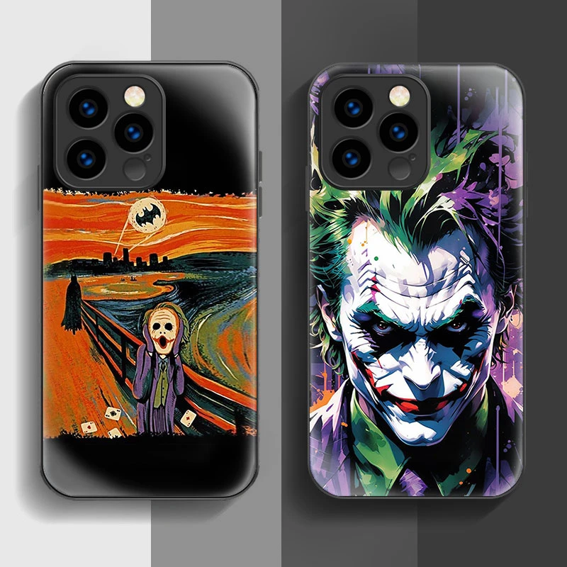 适用于苹果15ProMax手机壳动漫15Plus全包玻璃壳15Pro男女15小丑j