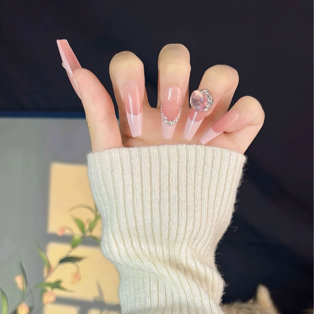 【微醺】♡ 小指艺手工穿戴甲（K9肥方粉法式）