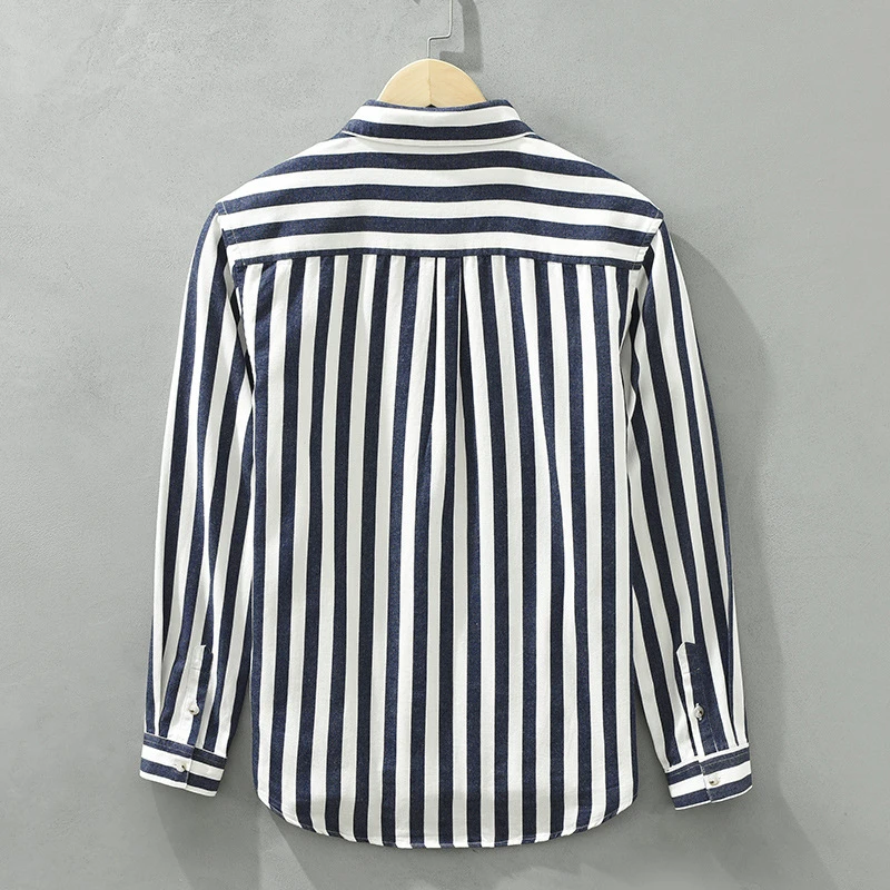 秋季新款潮流条纹长袖新品气泡肌理舒适时尚高档痞帅男装衬衫外套