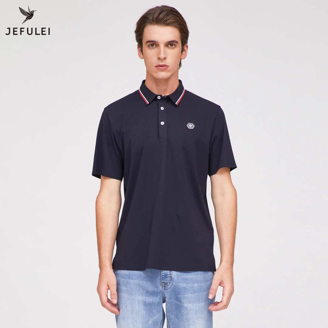 日常休闲短袖打底衫棉混纺百搭T恤纯色都市POLO衫72110370