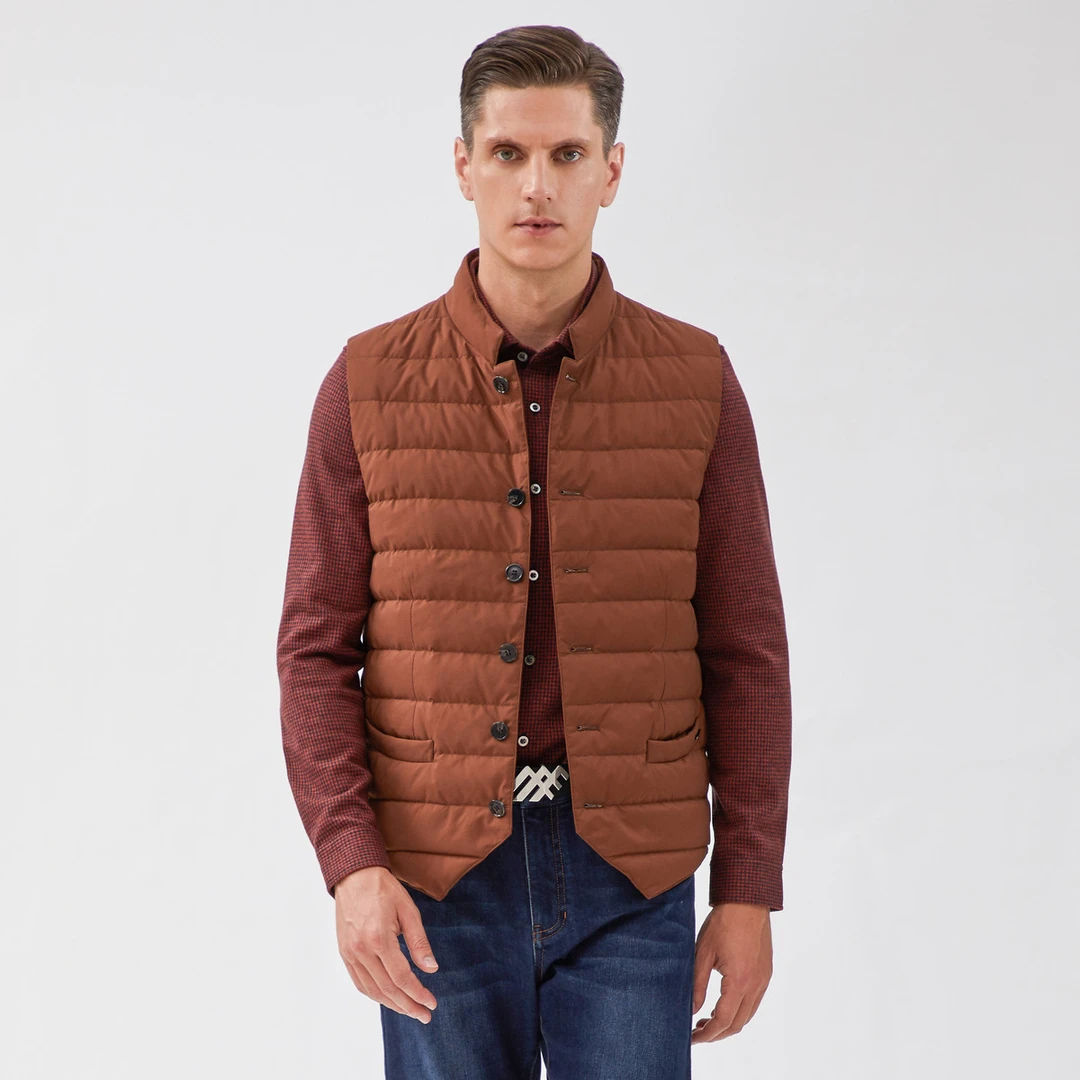 男款时尚休闲立领保暖羽绒背心羽绒马甲男士羽绒服