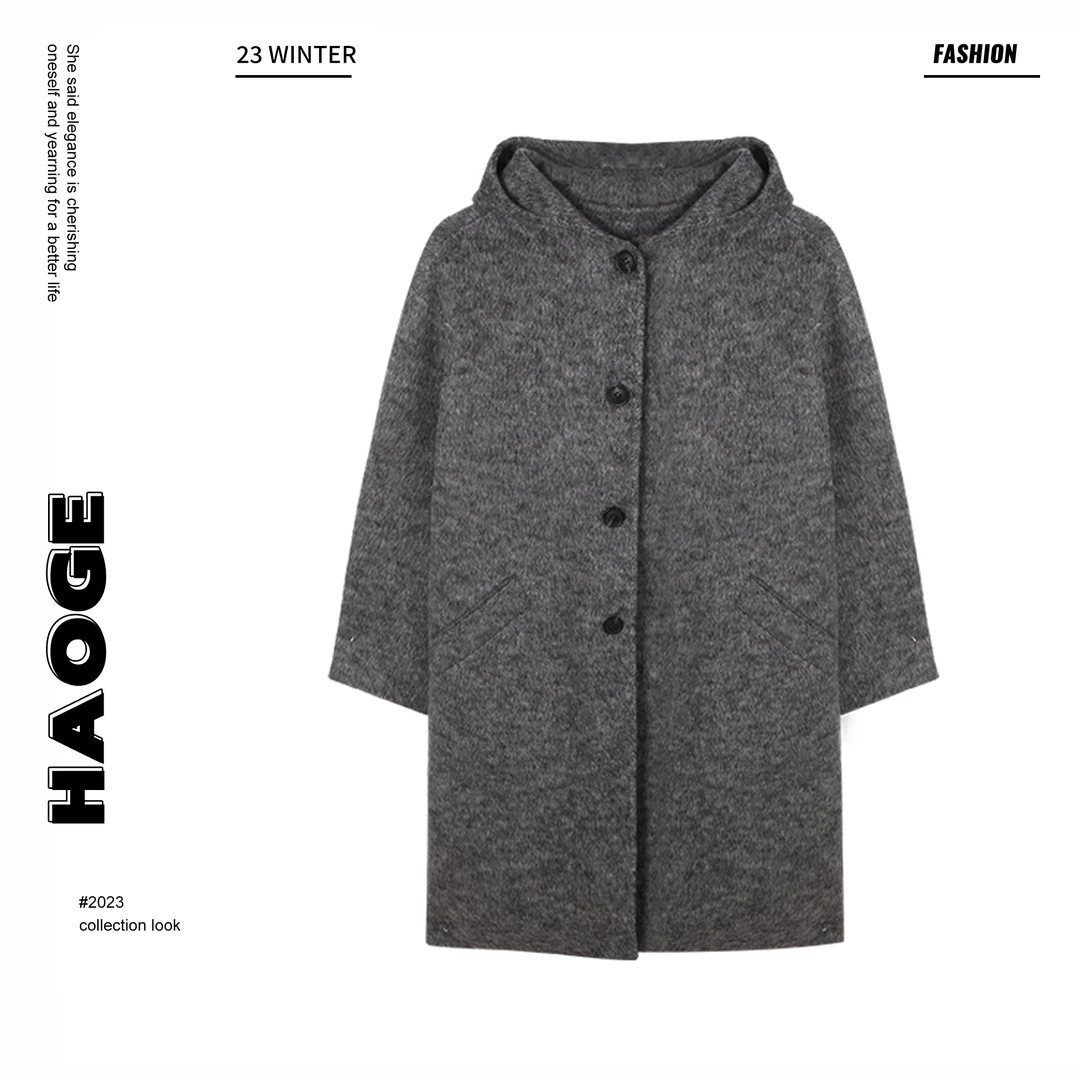 浩哥严选●大衣D3DY5889A秋冬时尚气质休闲中长款小个子设计感外套