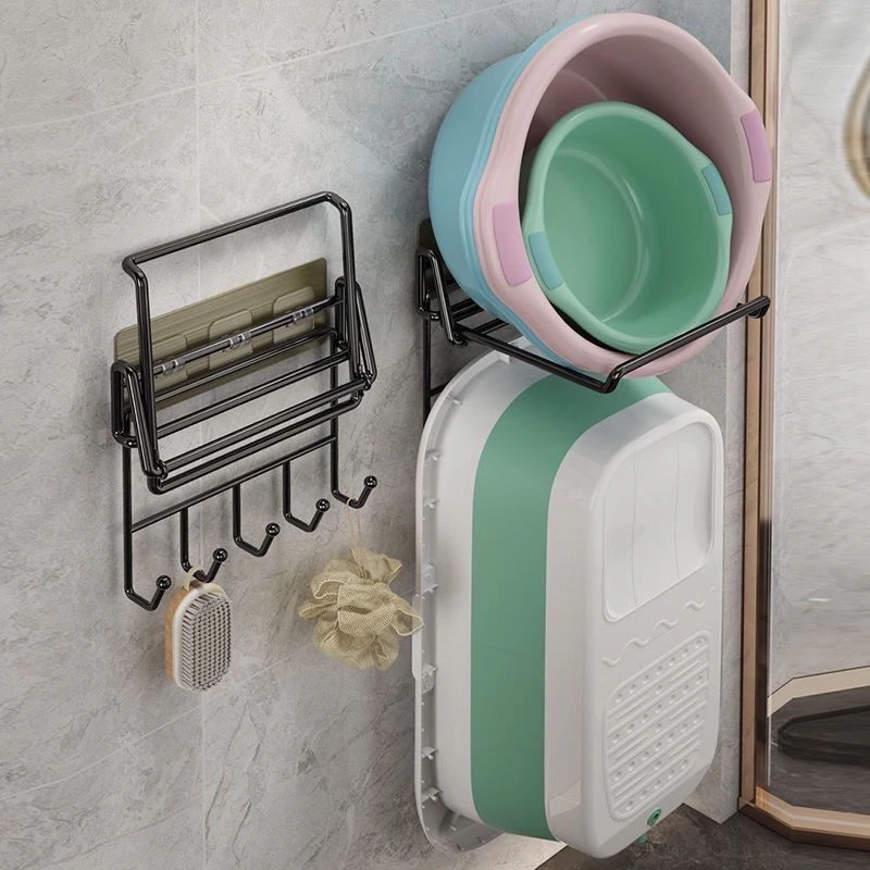 【低价】可折叠脸盆架置物架脸盆收纳架卫生间免打孔壁挂式浴室放盆