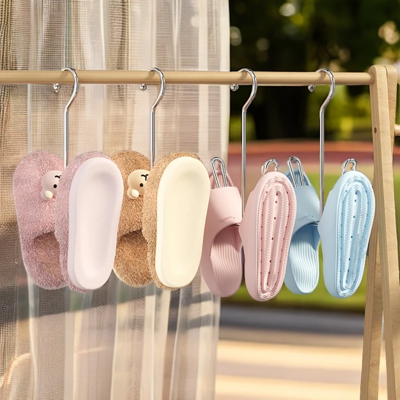 阳台防风挂鞋多功能挂钩架晒鞋架户外家用不锈钢晾鞋架晾鞋架神器