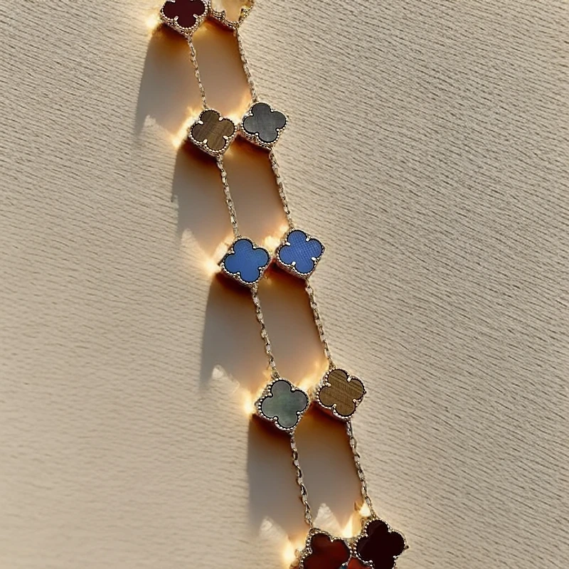 倒模版）18K金多宝十花项链 古风优雅小清新高档美丽宫廷风精美