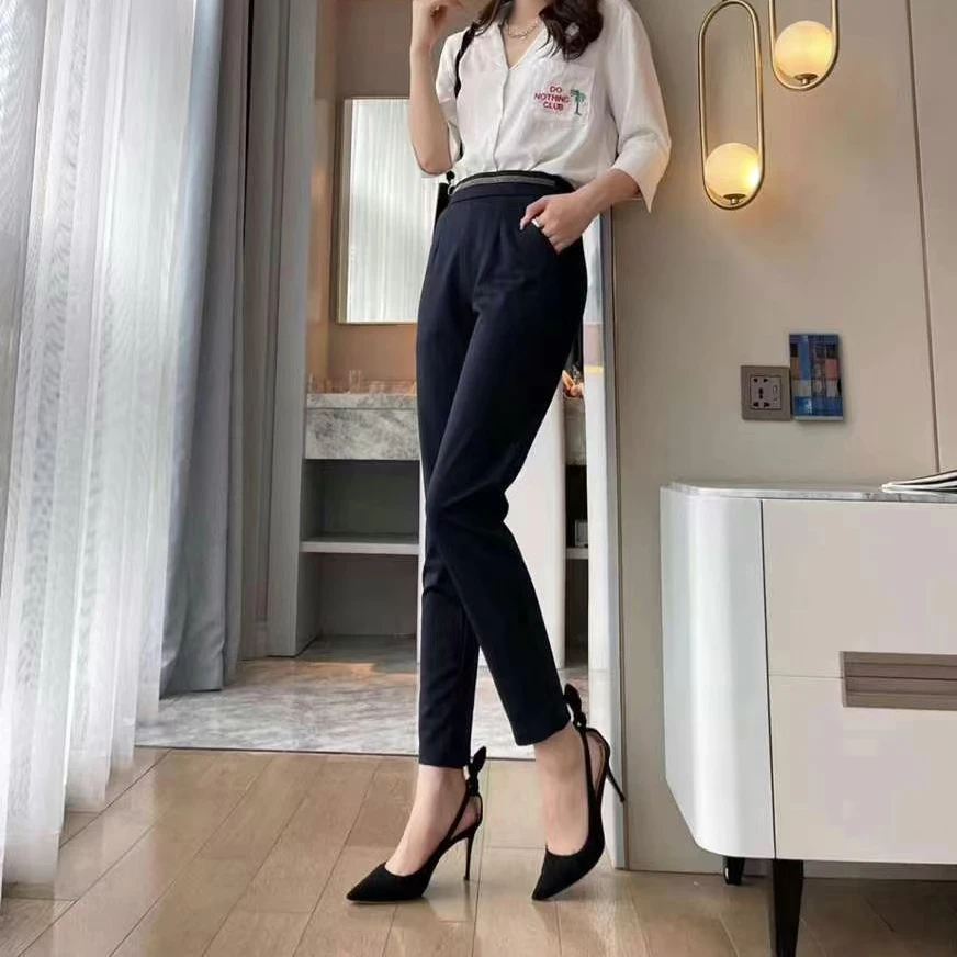 【老板娘专享】新款休闲百搭直筒春季新款显瘦烟管裤女2560
