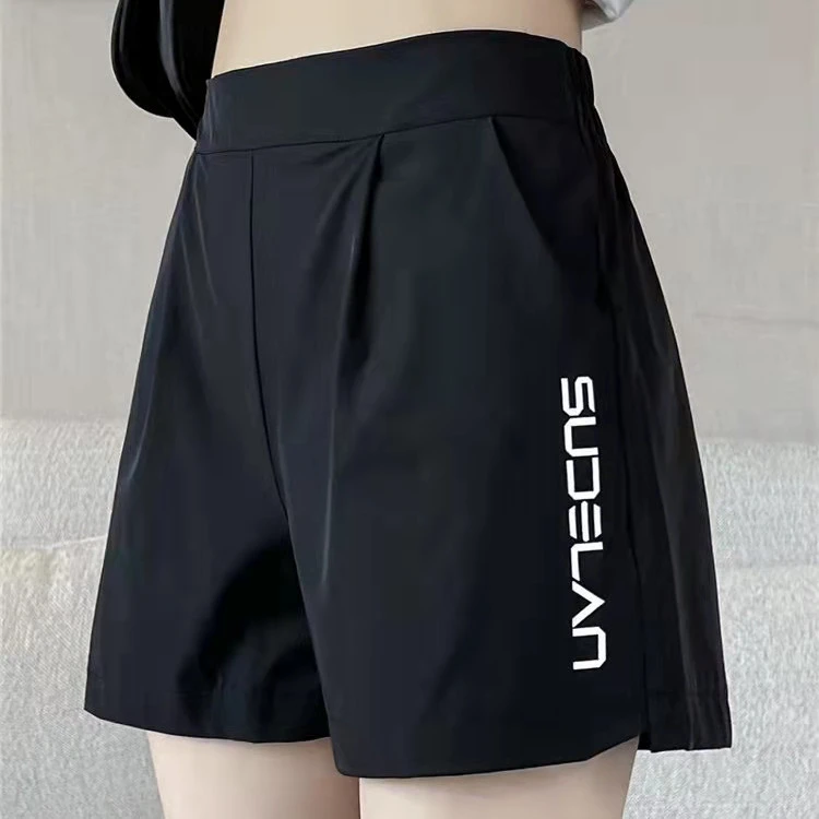速干运动短裤女外穿夏季薄款2023新款高腰阔腿休闲运动三分热裤子