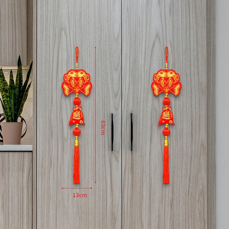 四只烫金小双鱼灯笼挂串乔迁装饰品布置窗户新年装饰喜庆用品