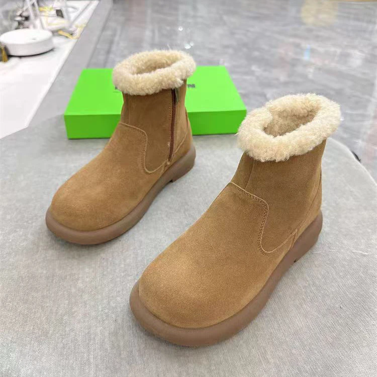磨砂牛皮时尚短靴~加绒~防滑~A58~