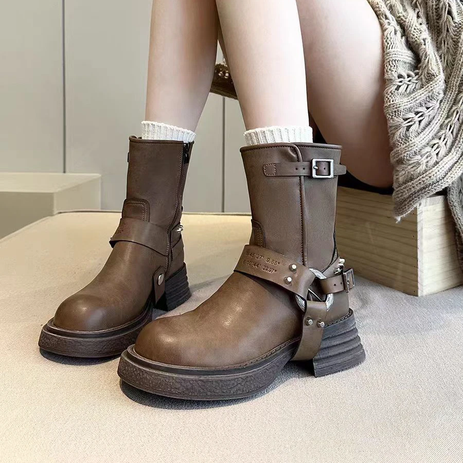 时尚新款百搭短靴~气质四季款~英伦风~J905-21~