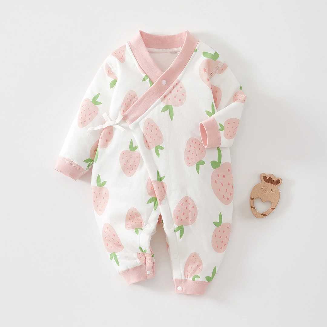 40克薄棉衣新生儿连体衣春秋冬夹棉婴儿哈衣刚出生宝宝和尚服纯棉