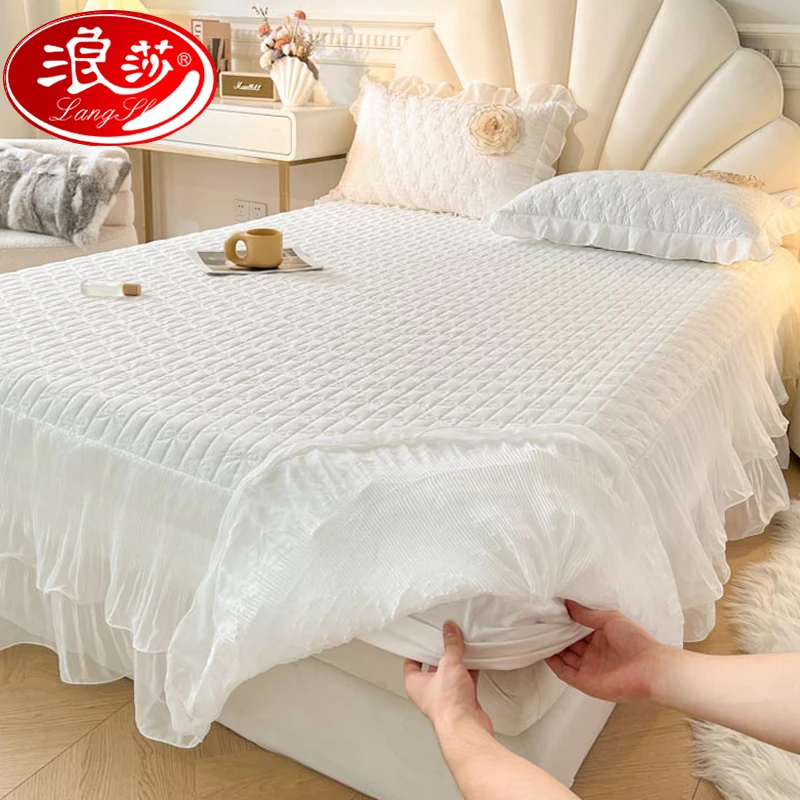【浪莎品牌】公主风床笠罩带床裙二合一保护罩四季通用款床罩套床单