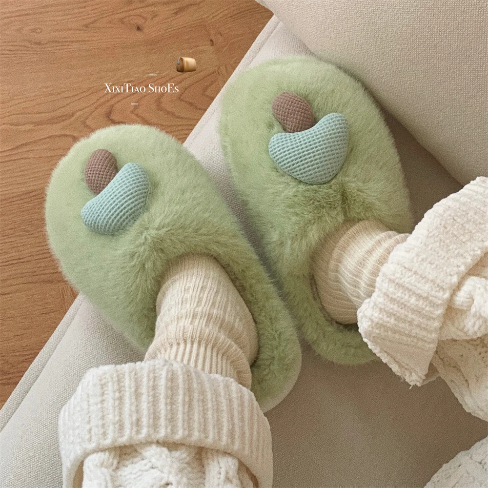 趣味创意可爱立体蘑菇情侣棉拖鞋冬季防滑保暖毛绒居家月子鞋男女