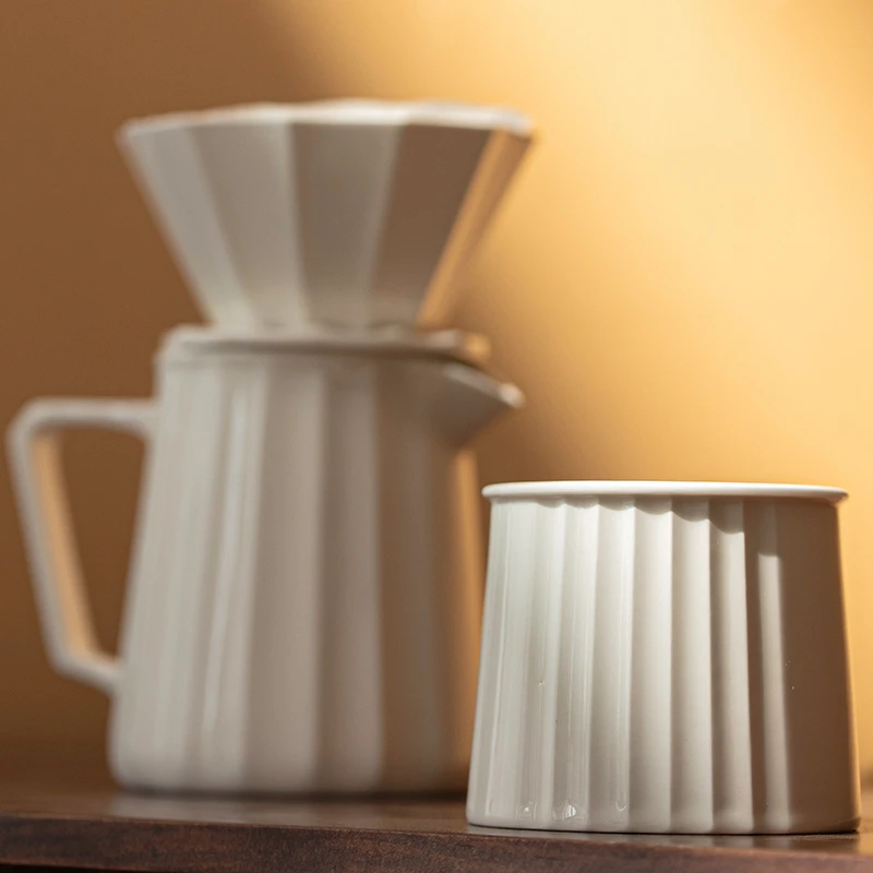 【陶溪川】景德镇陶瓷设计款精致简约止白手冲套组送礼盒装复古家用