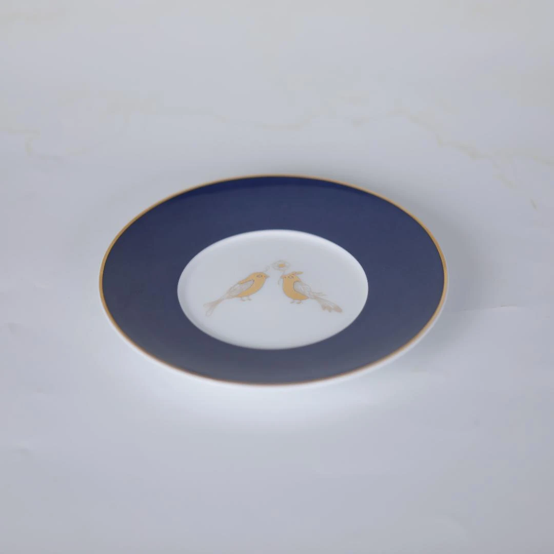 陶溪川景德镇陶瓷    故宫杯碟--绿鸟啼  （拍1发2，共2只）