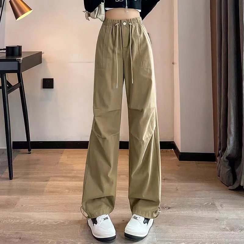 2024秋季美式工装裤两穿直筒束脚裤休闲阔腿裤KZ545（军绿）AB
