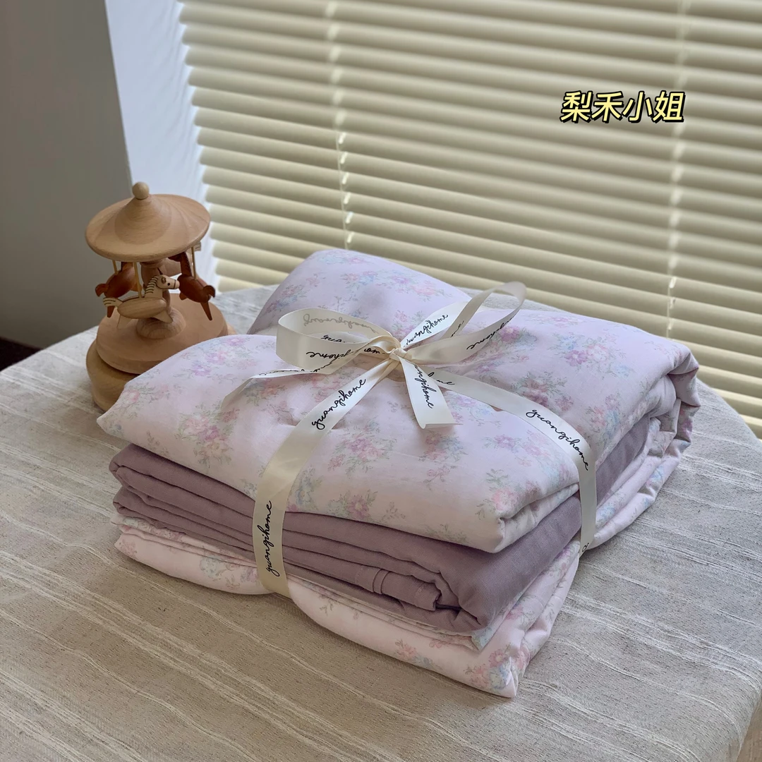 【司寧SINING】25新款A类母婴级有氧双层纱印花柔软少女碎花四件套