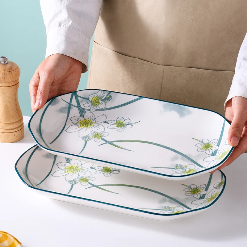 水仙花12英寸鱼盘2只装 破损补发