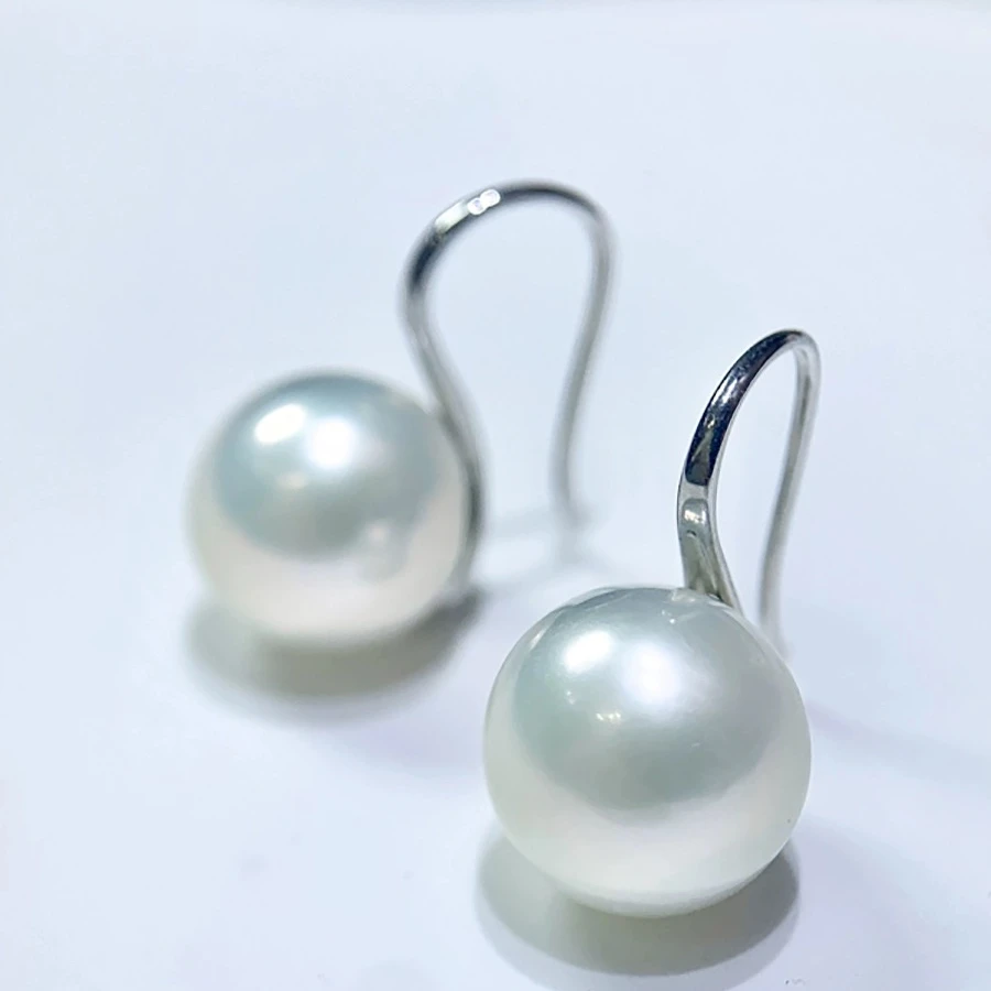 【如意】 R0026 淡水珍珠 S925银 11-12mm经典高跟鞋白色珍珠耳钉