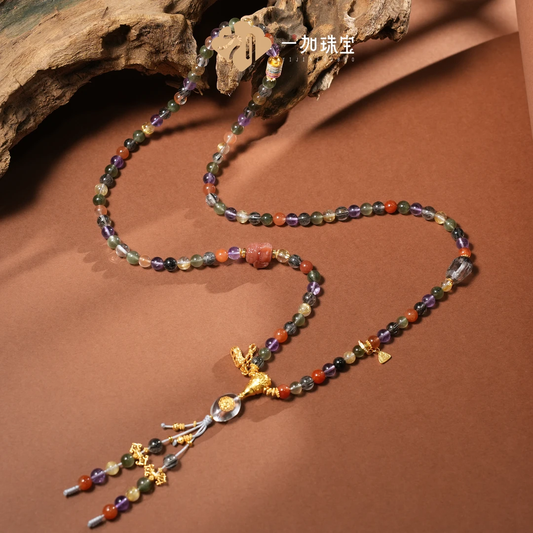 手工设计象s水晶多圈多宝项链多样性发一10179m