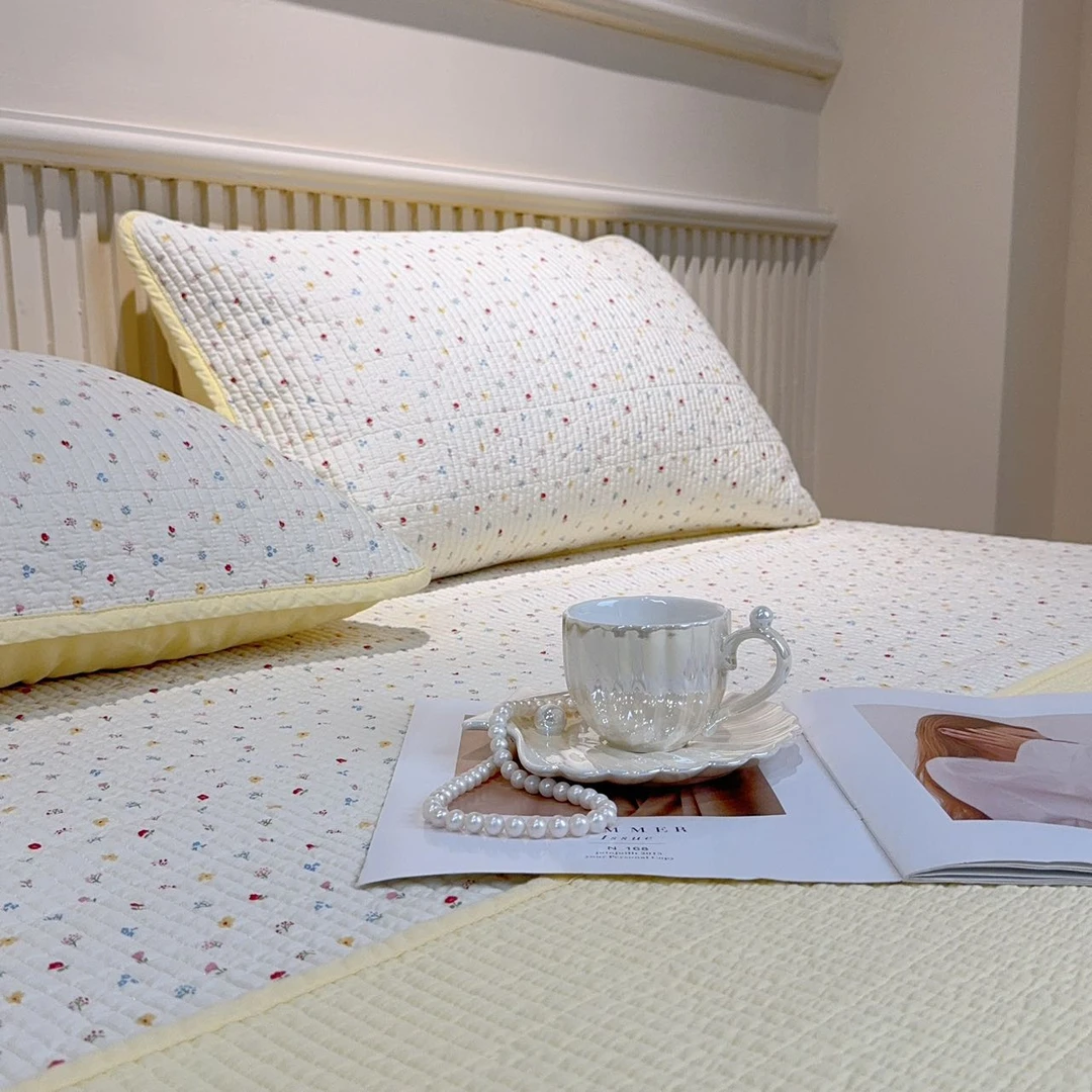 【有只羊甄选】韩式全棉印花棉花床盖 绗缝 小清新小碎花 居家好物