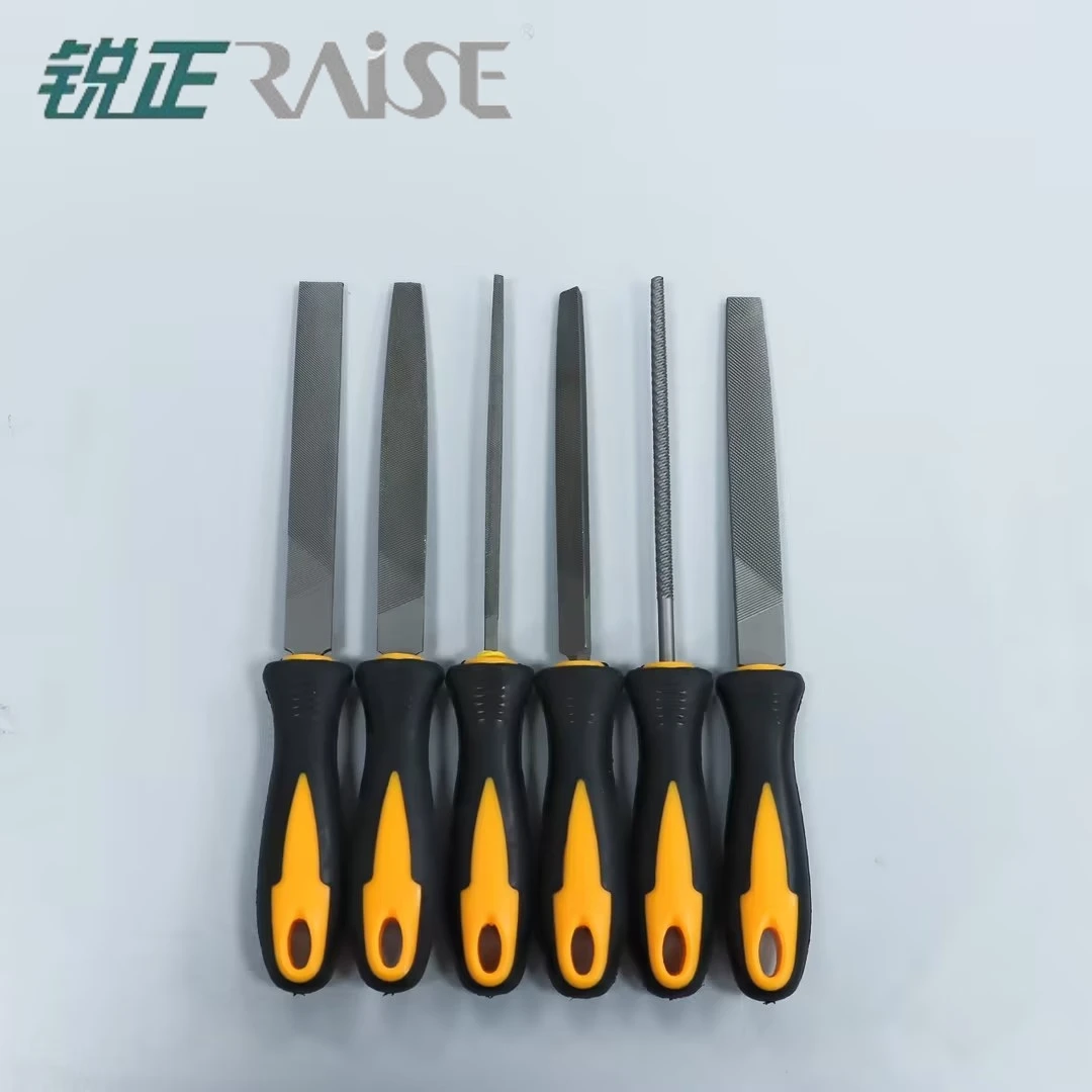 锐正RAISE 锉刀 打磨工具 锉刀套装4英寸半圆三角平板锉