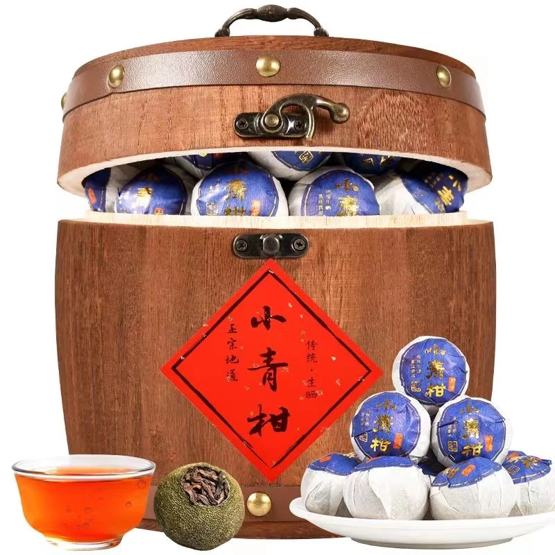 正宗新会小青柑普洱茶10年宫廷普洱陈皮茶叶半生晒青柑茶熟茶散装