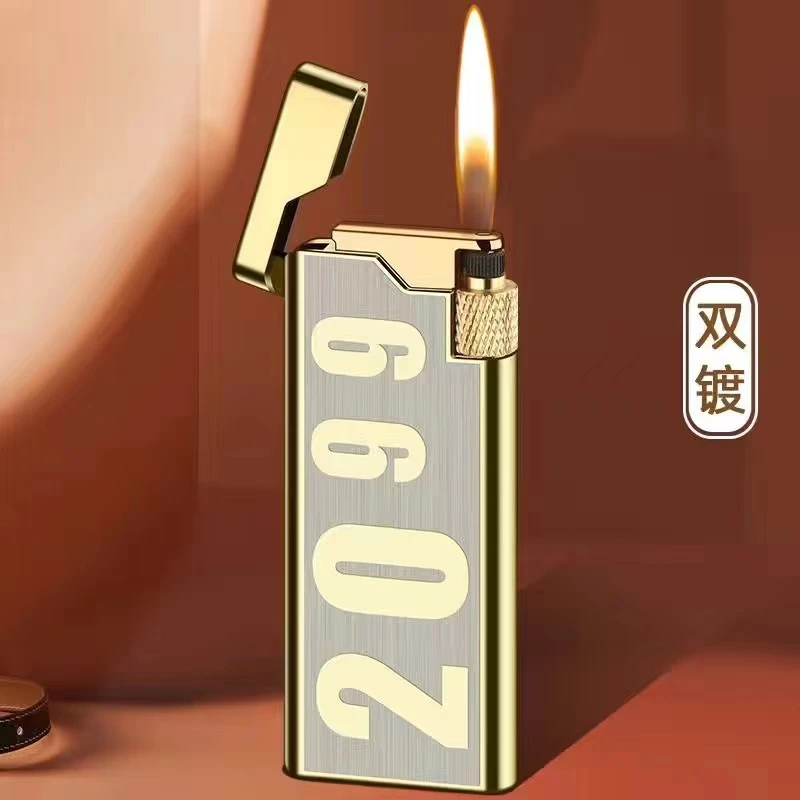 新潮流个性超薄砂轮充气高颜值礼品定制刻字打火机送男朋友礼物