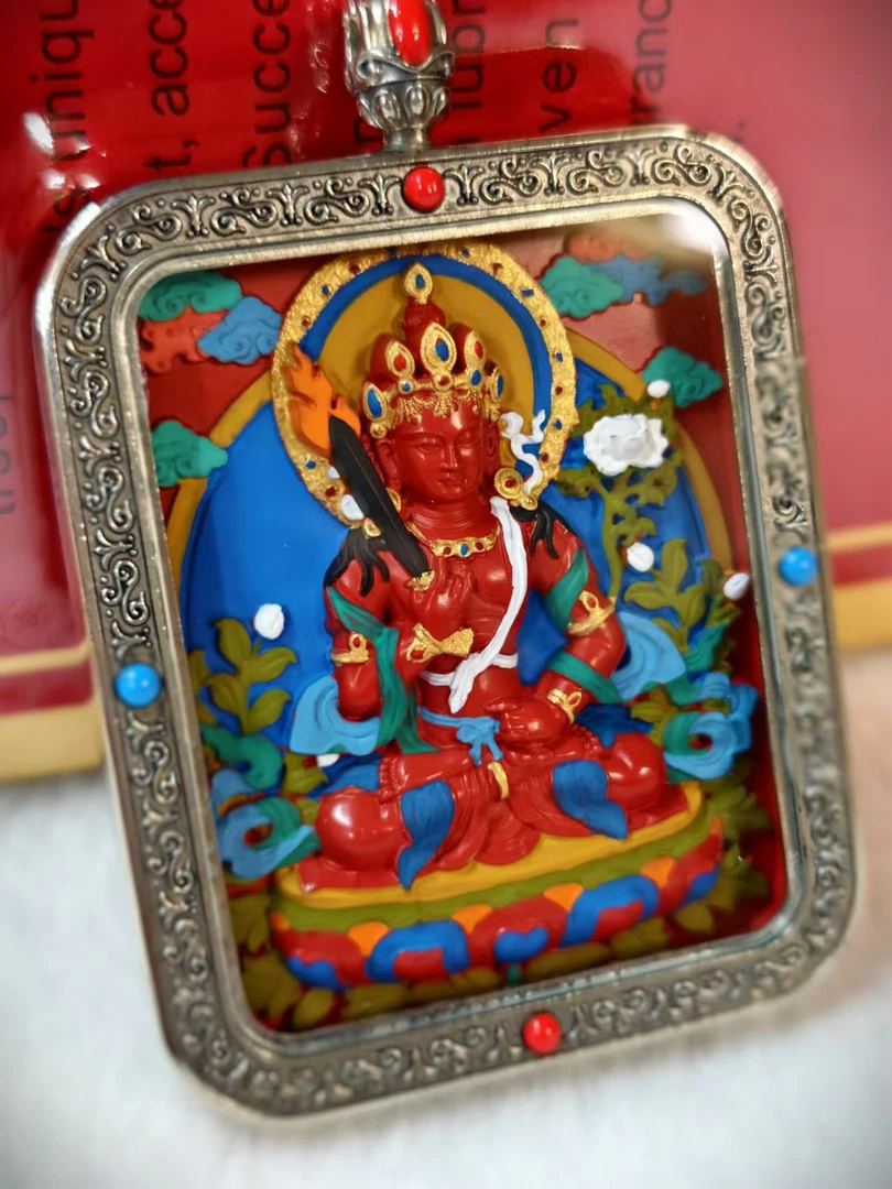 天然辰砂朱砂吊牌男女可戴虚空藏菩萨（虎和牛）