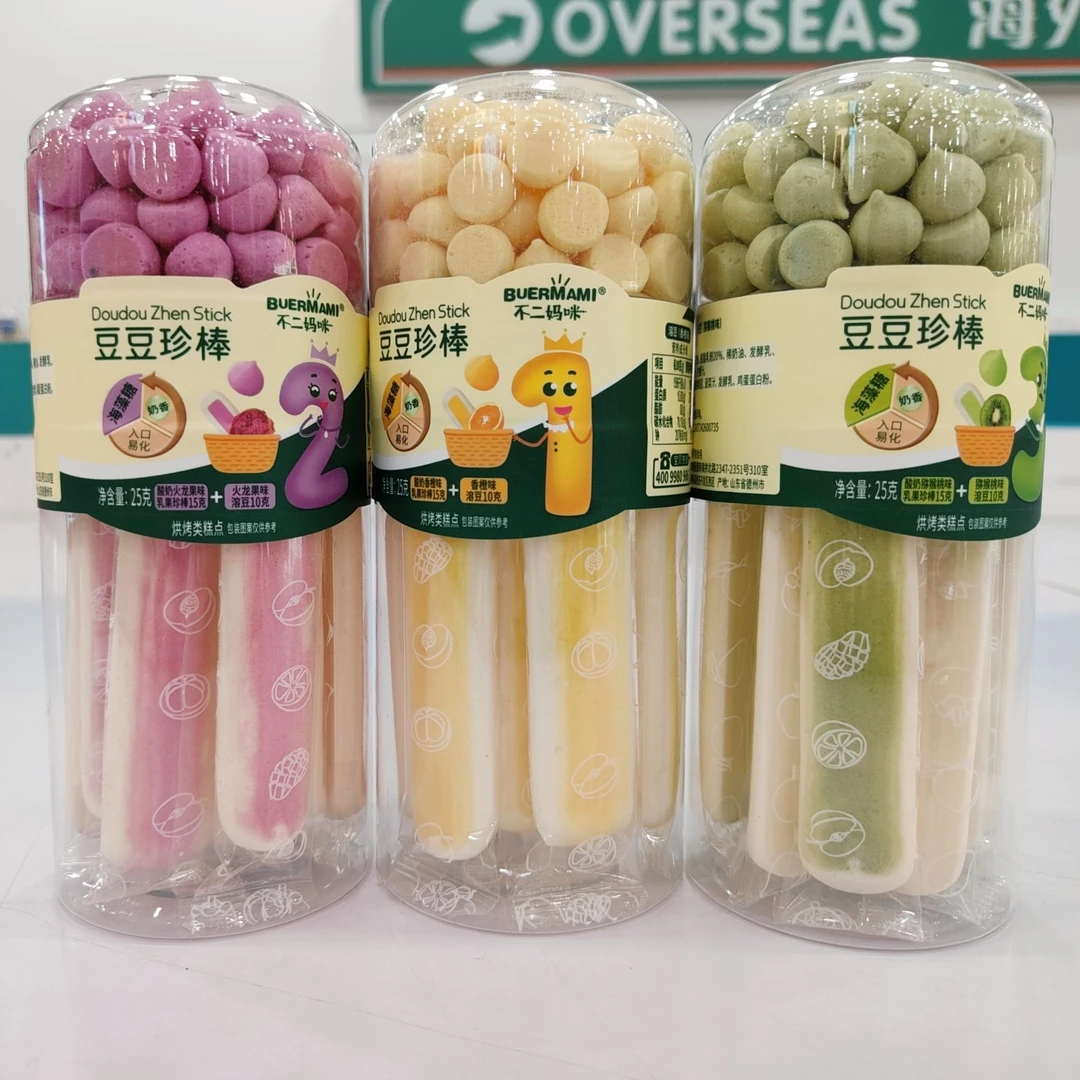 不二妈咪乳果彩棒+溶豆的双拼，简直满足了宝宝的味蕾，入口易化