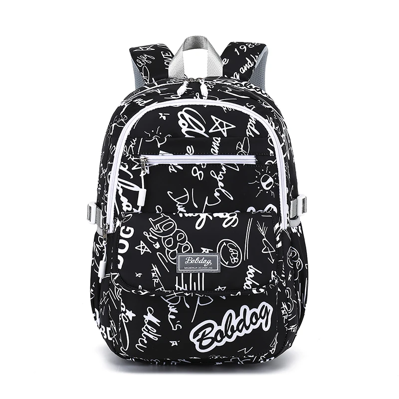 Bobdog/巴布豆中学生男女孩潮流时尚印花2023新大容量双肩背包