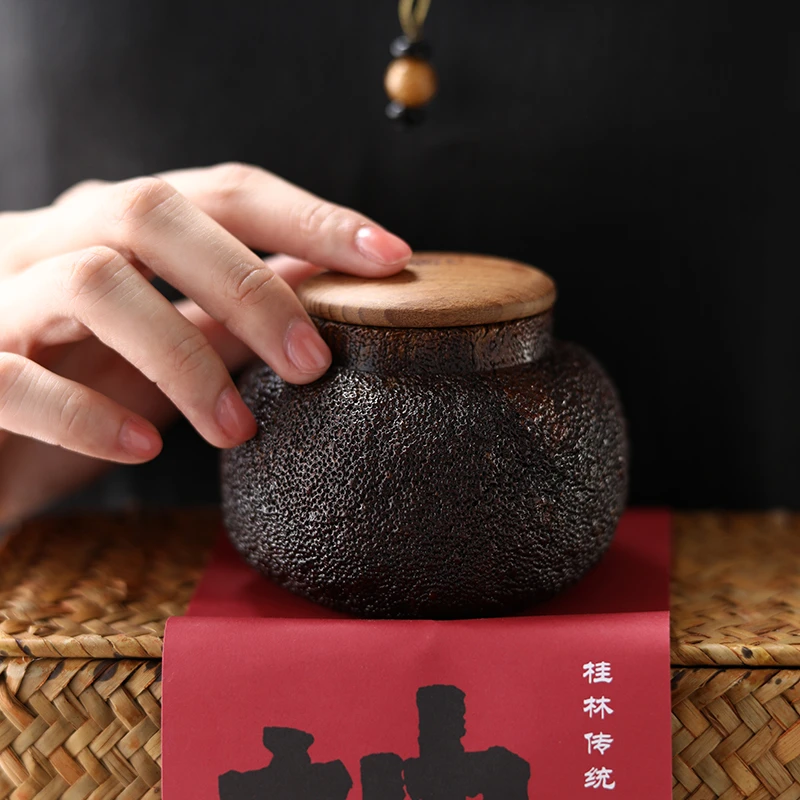 桂林柚皮罐天然醒茶罐非遗柚皮茶叶罐便携中秋礼物密封防潮纯手工