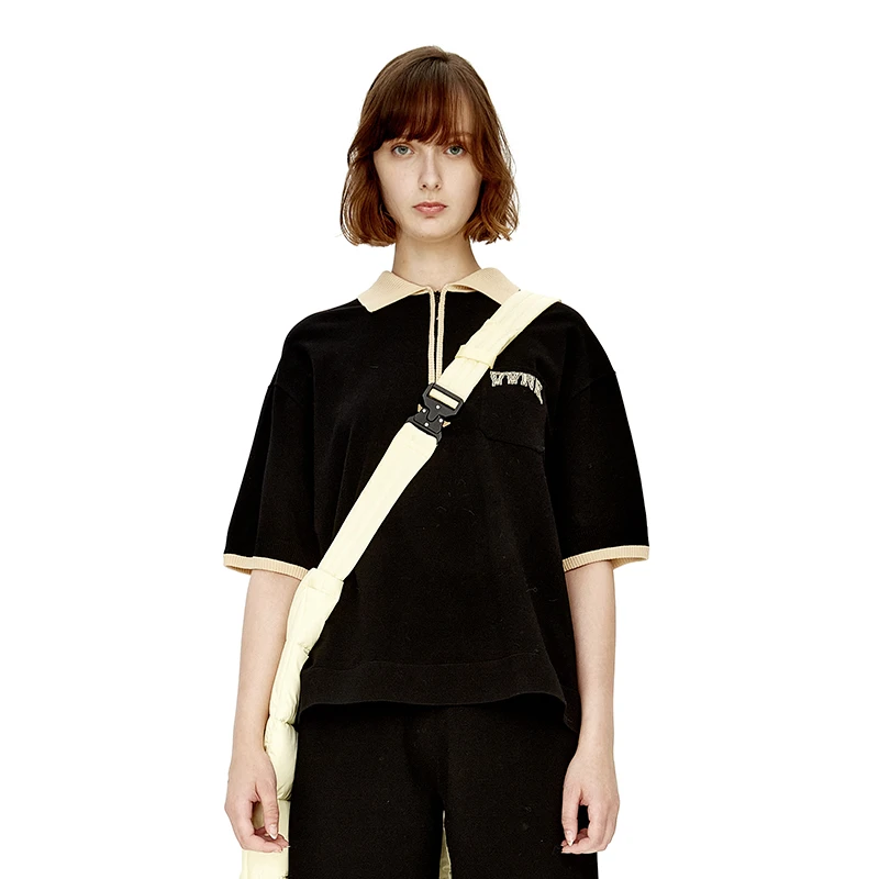 IIIVIVINIKO薇薏蔻polo领学院风套头针织衫M233701653A