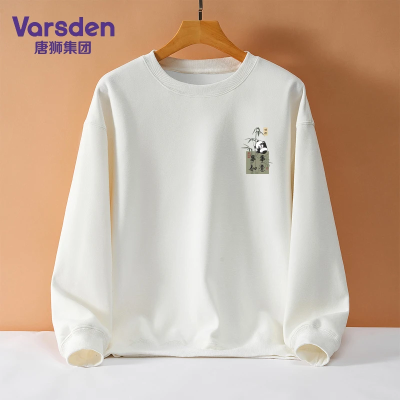 唐狮集团Varsden印花卫衣男士春秋长袖圆领套头百搭秋冬休闲上衣