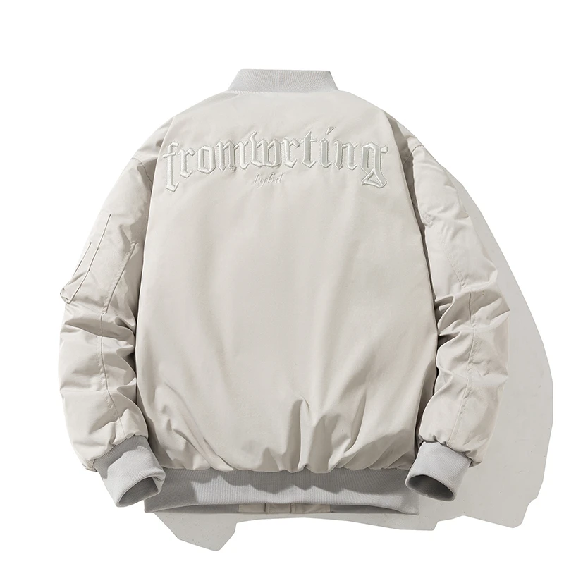 美式复古外套男女潮牌青少年棒球服冬季加厚飞行员夹克加棉外套