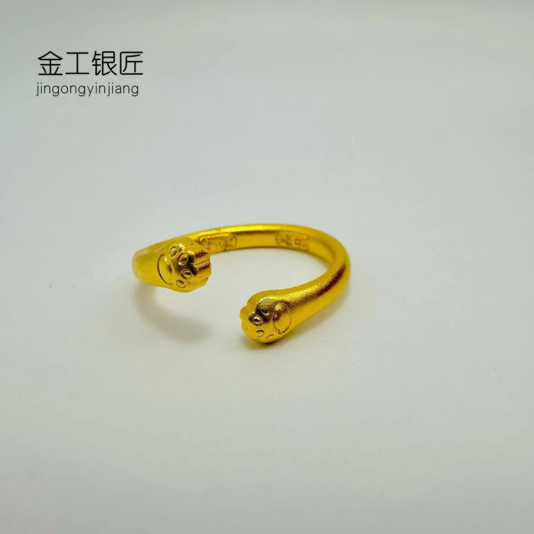 足银戒指  猫爪戒指-开口 时尚百搭实心素款