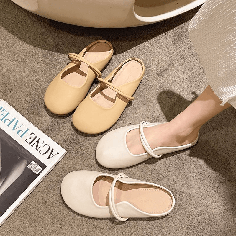 仙女风百搭时尚半拖鞋女夏外穿2024新款软底平底法式晚晚风凉拖鞋