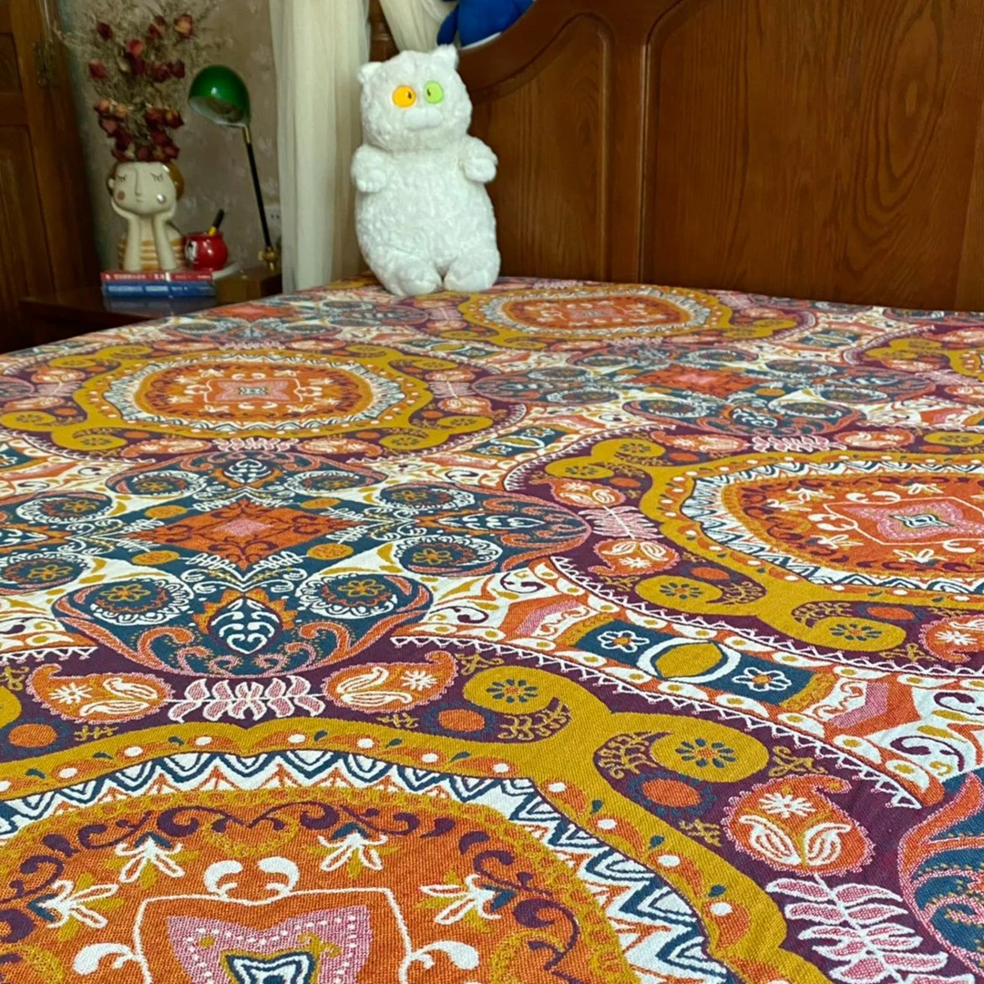 唐卡色棉纱盖毯空调毯