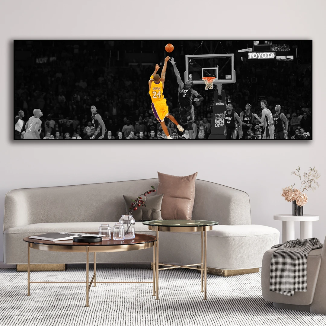 蓝球NBA明星客厅卧室装饰画詹姆斯科比挂画库里乔丹篮球海报壁画