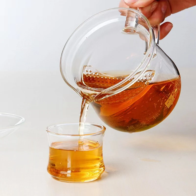 明尚德璃海匠心JA499带把过滤月牙高硼硅大容量玻璃大号公道杯