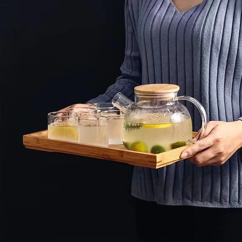 明尚德亲民水具套组一壶六杯轻奢家用简约大容量加厚日式耐热