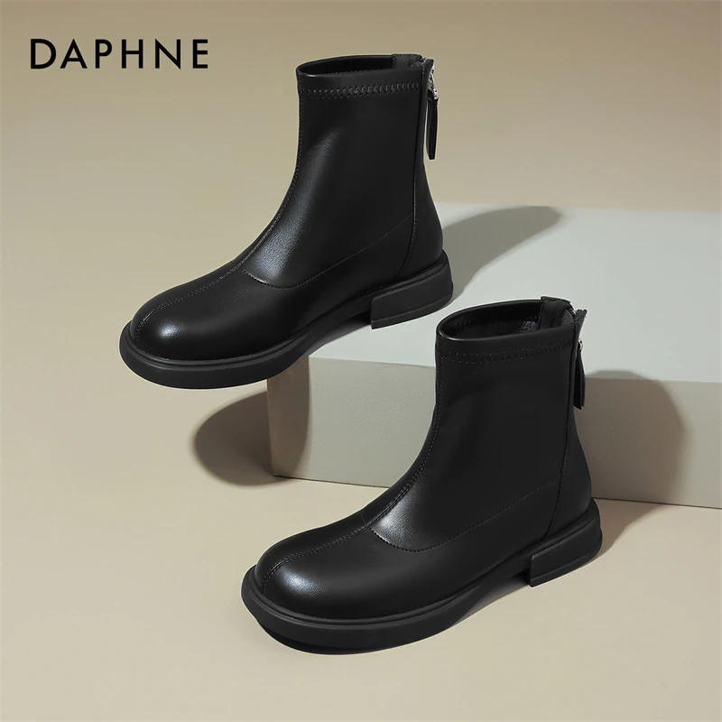达芙妮爆款短靴时装靴2025新款反季秋季高端大气上档次女鞋瘦瘦靴
