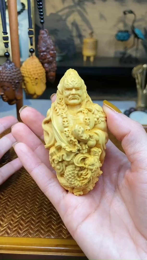 【闪购商品】黄杨木根雕黄杨木不动明王手把件 默认手把绳