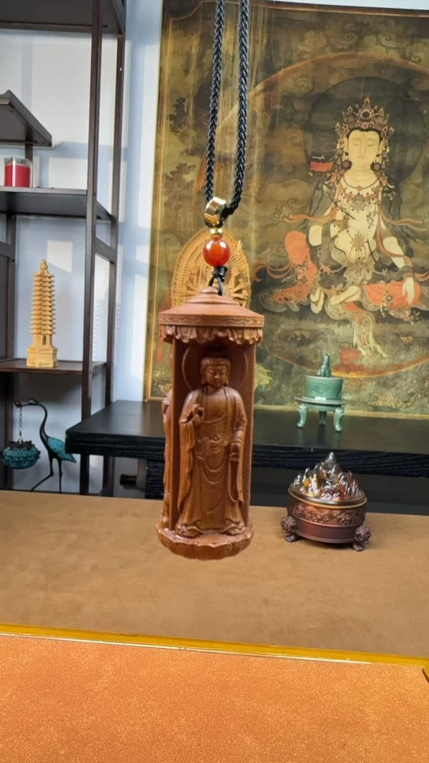 奶香檀药师三圣挂件