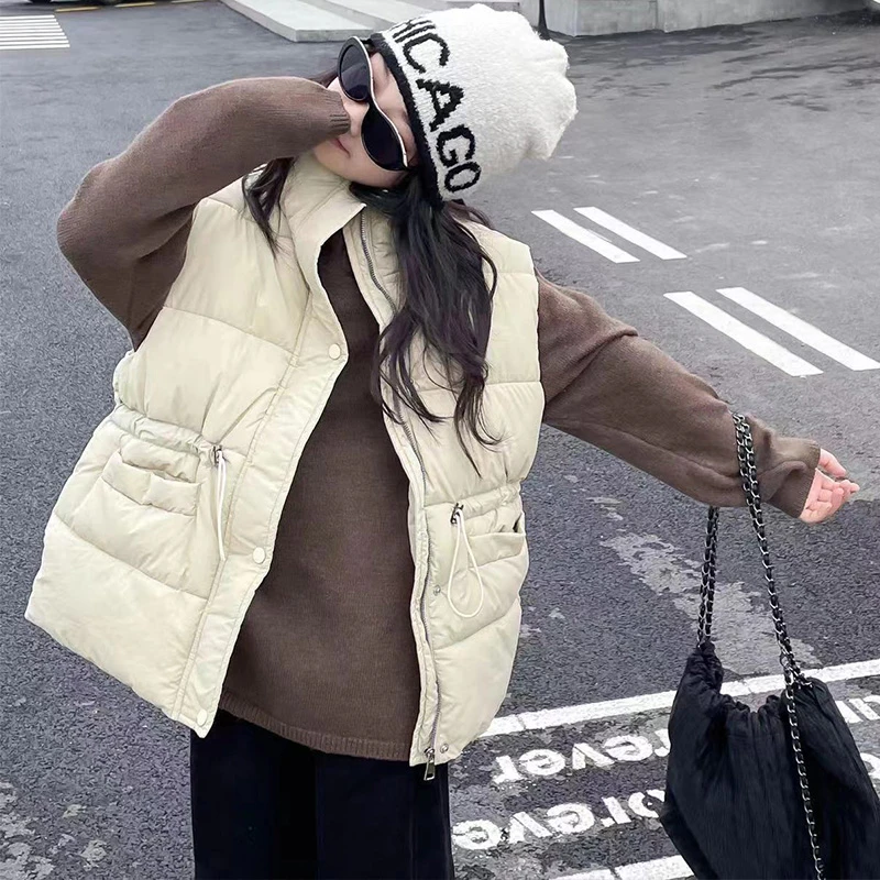 女童马甲外套2023秋冬新款6-12岁大童洋派时髦坎肩保暖马夹韩版潮